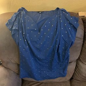 Blue Blouse with Gold Rivets